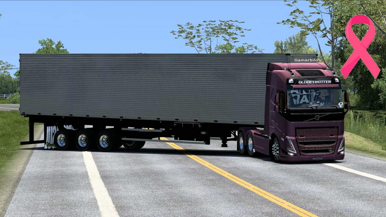 VOLVO FH 500 NO BAU 3 EXO OUTUBRO ROSA ETS 2