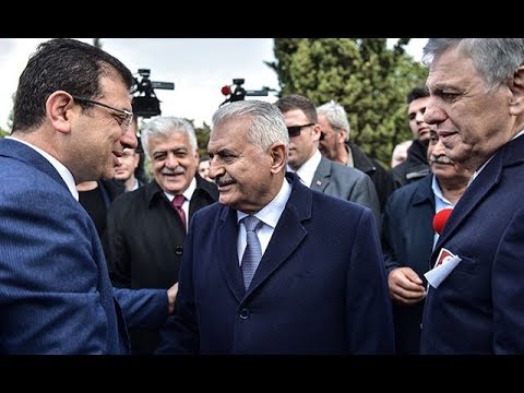 Binali Yıldırım ile Ekrem İmamoğlu tokalaştı