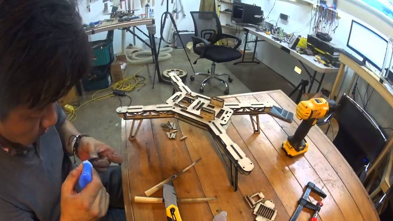 Make Wood drone quadcopter - YouTube