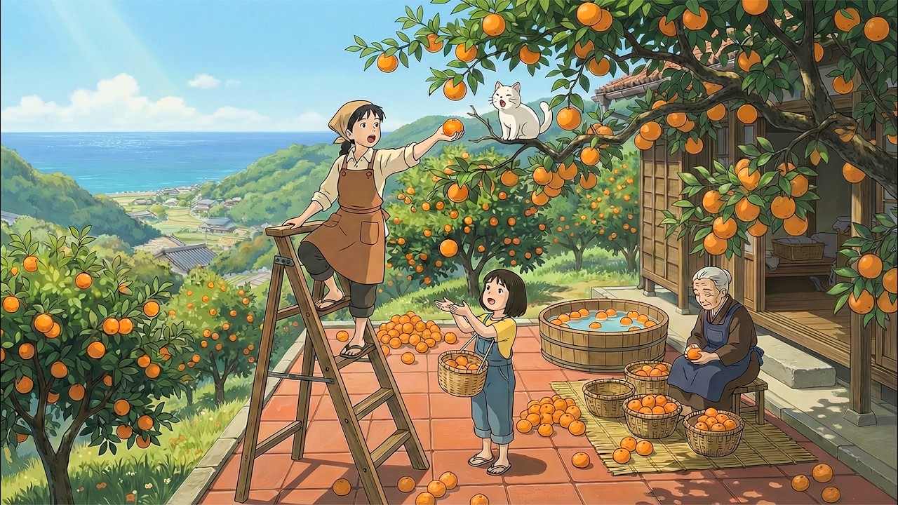 Harvesting Oranges by the Sea - Making Orange Brandy & Crispy Tempura | Ghibli-Style ASMR
