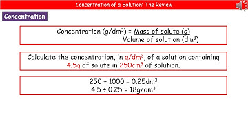 OCR Gateway A C5.1.4 - Concentration of Solution Review