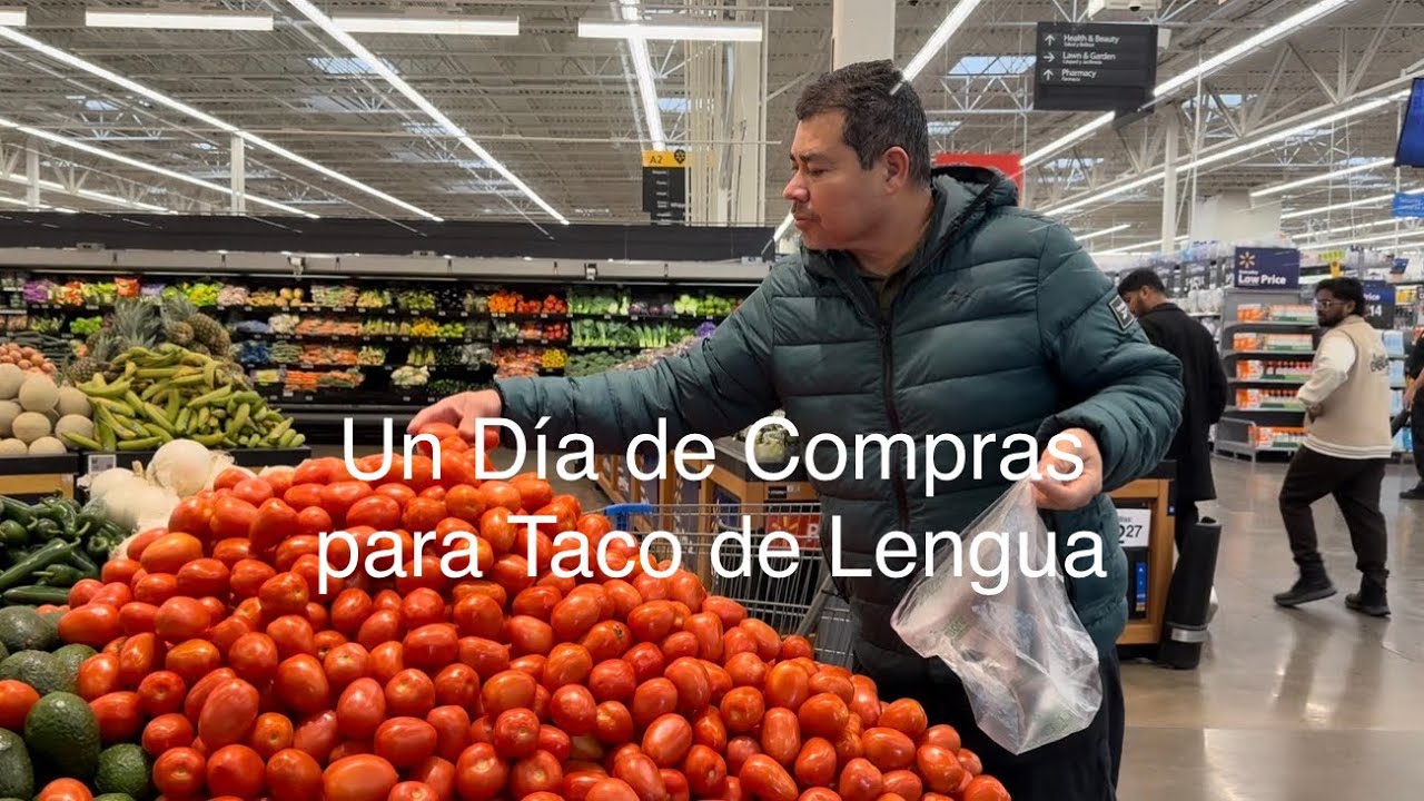 Un día de compras para tacos de lengua 