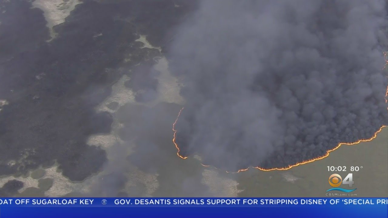 Fire Continues To Burn West Of Krome Avenue In Broward - YouTube