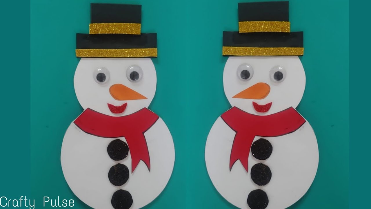 Snowman craft from CD/Christmas craft for children/paper snowman  making/Christmas decoration ideas