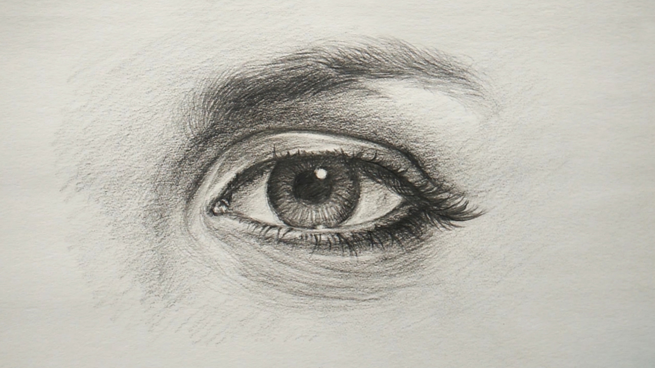 How To Draw Simple Eye With Pencil | Pencil art - YouTube