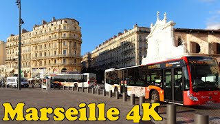 Marseille, France Walking tour [4K]. Le Vieux Port and Le Panier.