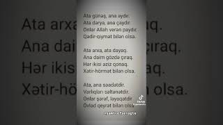 Ata Və Anaya Aid Şeir Allah Bütün Valideynləri Qorusun