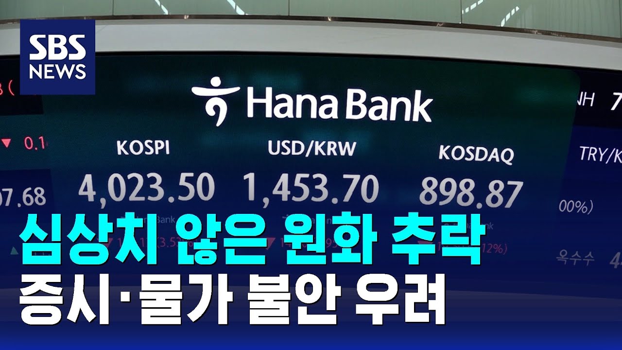 심상치 않은 원화 추락…증시·물가 불안 우려 / SBS