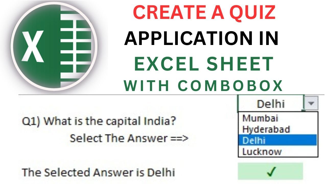 How to Create a Quiz Application in Excel Combobox MCQ - YouTube