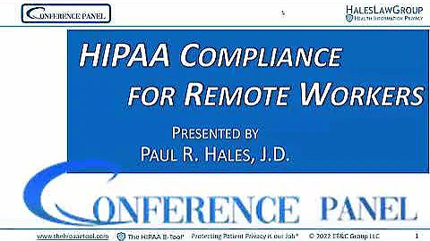 HIPAA Compliance for Remote Workers Webinar by Paul R. Hales