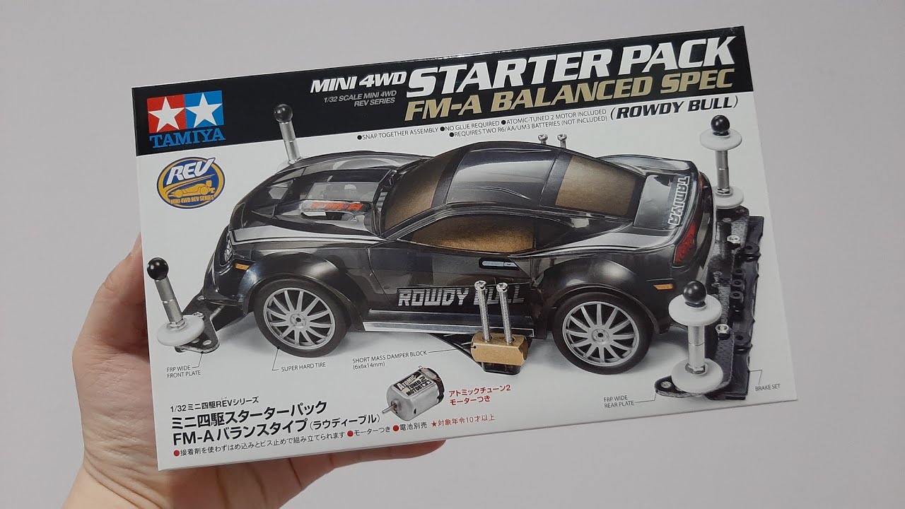 Unboxing Mini 4WD Starter Pack FMA Balanced Spec (Rowdy Bull) 18710 YouTube