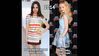 dove cameron vs sofia carson carpets then and now