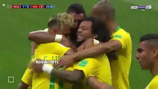 اهداف مباراة البرازيل وسويسرا 1 0 هدف رائع من كوتينيو وجنون عصام الشوالى   كاس العالم 2018