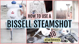 HOW TO USE A BISSELL STEAMSHOT HARD SURFACE HANDHELD STEAM CLEANER | ACCESSORY TOOL DEMONSTRATION
