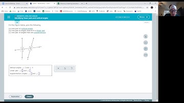 Identifying linear pairs and vertical angles