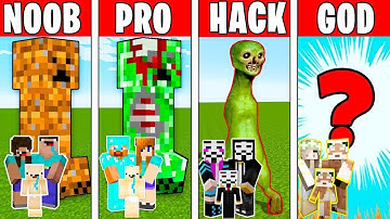Minecraft NOOB vs PRO vs HACKER vs GOD: FAMILY CREEPER MUTANT Challenge in Minecraft! Animation