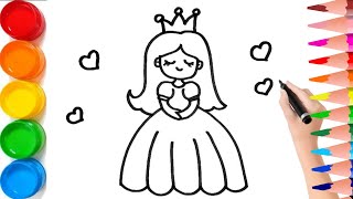 How To Draw Princess Princess Drawing Colouring And Painting Aritri Arts