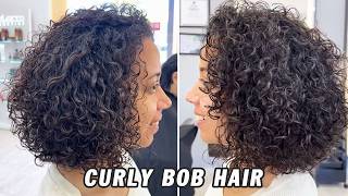 Long to Bob Hair Transformation | Classy Textured Layered Bob Haircut Tutorial for Curly Hair