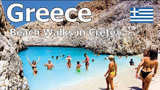 Crete, Greece 4K - Walking Tour - Top Rated Local Beaches