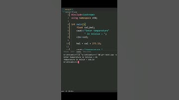 c++ program to convert celsius to kelvin @PWOShivam #shorts
