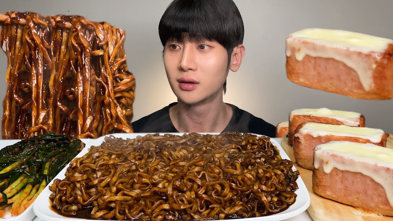 치즈 듬뿍 넣은 통스팸에 짜왕 먹방! 파김치까지 완벽 조합~ASMR Jjajang Ramyeon & Cheese Spam Sausage MUKBANG EATING SHOW
