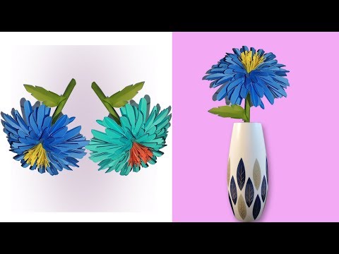 How to Make a beautifull origami paper flower with strick | diy paper flowers