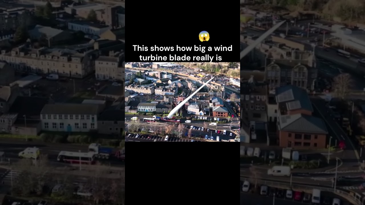 This shows how big a wind turbine blade really is😱
