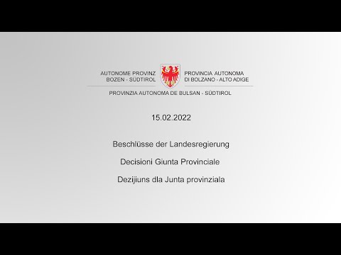 Decisioni Giunta Provinciale - 15.02.2022