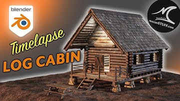 Model & Texture a Log Cabin in Blender - Timelapse