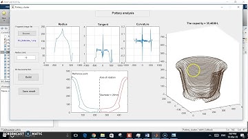 Pottery analysis and 3D reconstruction from a fragment MATLAB