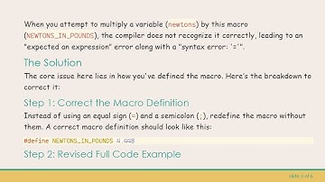 How to Fix the Expected an Expression Error in C When Multiplying a Variable by a Constant