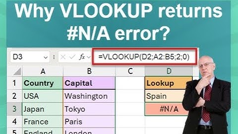 Excel function VLOOKUP returns #N/A, why ? 4 examples