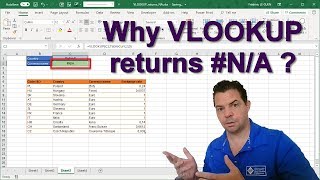 excel function vlookup returns #n/a, why ? 4 examples