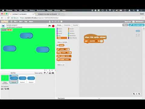 How to work with Data and Variables in order to make counters in the Scratch Programming Language