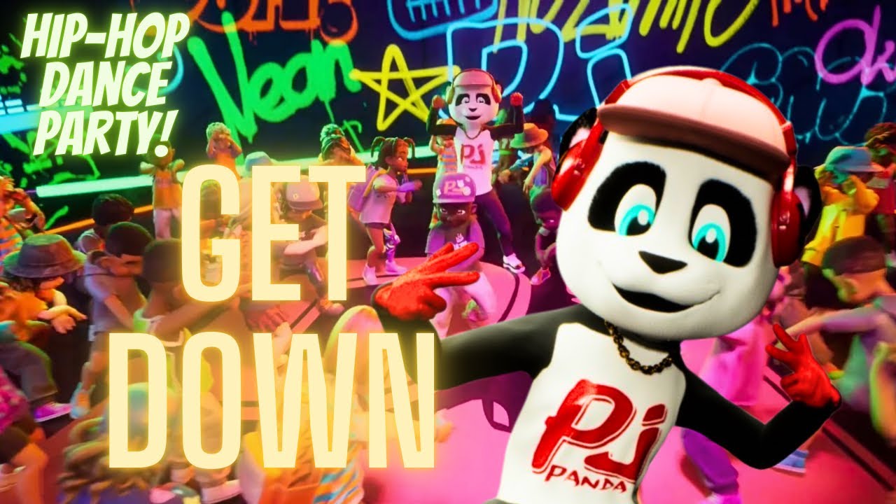 Get Down | Family Dance Party | Pj Panda | Music Kids Love | Hip