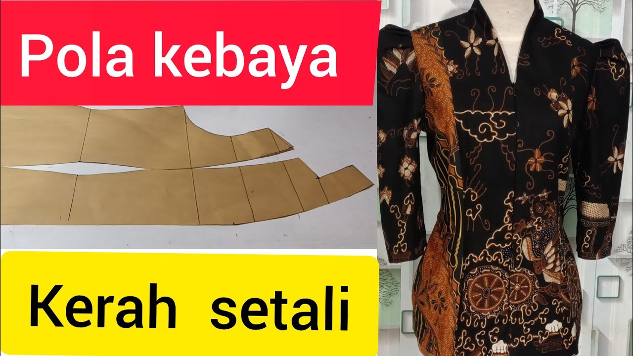 cara membuat pola kebaya kerah setali #caramembuatpolakebayakerahsetali ...