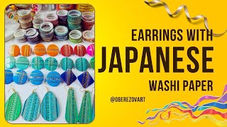 Earrings with Japanese Washi Paper  ( jewelry making tutorials )  #oberezovart #art #jewellery