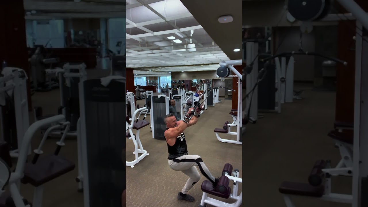 Next Time you do, your lat pull downs, stand up and lean back slightly for a great angle￼