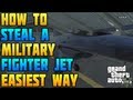 "GTA 5" - "BEST WAY TO STEAL A MILITARY JET" - How To Steal A Military Jet From The Military Base