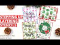 Stepping Up Layering Stencils | Adding Sparkle and Shine | Winter Cards | Pretty Pink Posh