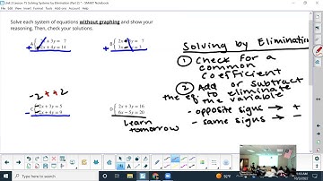 Unit 2 Lesson 15: Solving Systems by Elimination Part 2