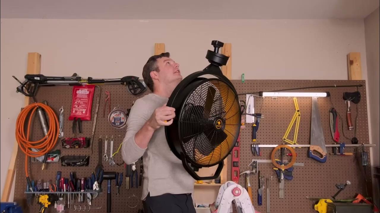 MULE 18 in. 3 Speed Ceiling Mounted PlugIn Cord Garage Fan With Remote