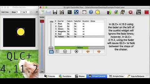 QLC+ 4.12.0 VC Cue List steps side fader ignores fading