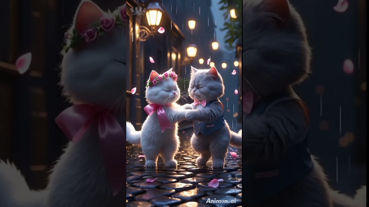 Couple Cats Dancing in Rain 🌧️💃🐱 | 