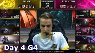 SPY vs JT | Day 4 S9 LoL Worlds 2019 Group Stage | Splyce vs J Team