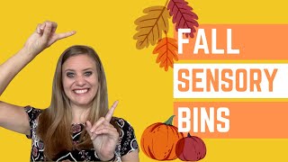 SENSORY BIN Ideas for FALL and AUTUMN #sensory #teacher #fall #autumn