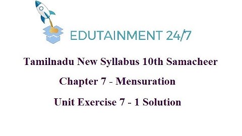10th std Maths|TN Samacheer Syllabus|Mensuration| Unit Exercise 7 - 1 Solution|UnitExercise 7 sum 1