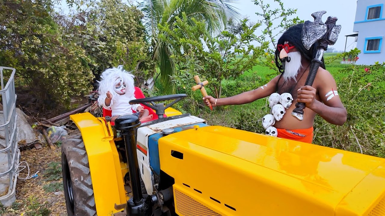 भुताचं बाळं mini tractor वर जाऊन बसलं 🫣#भांडण 