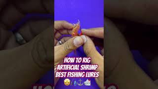 How to rig ARTIFICIAL SHRIMP Best Fishing Lures #catch more fish#love fishing #fishing videos 🎣❤️