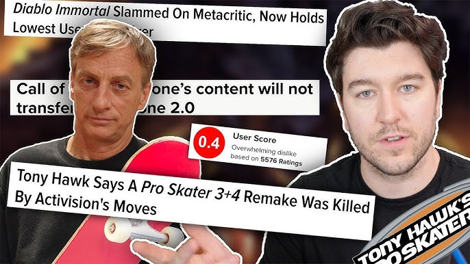 Tony Hawk's Pro Skater 3 + 4 cancelled, says Tony Hawk